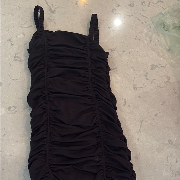 Katie J NYC Black Casual Dress with Ruched Detailing - Picture 1 of 1